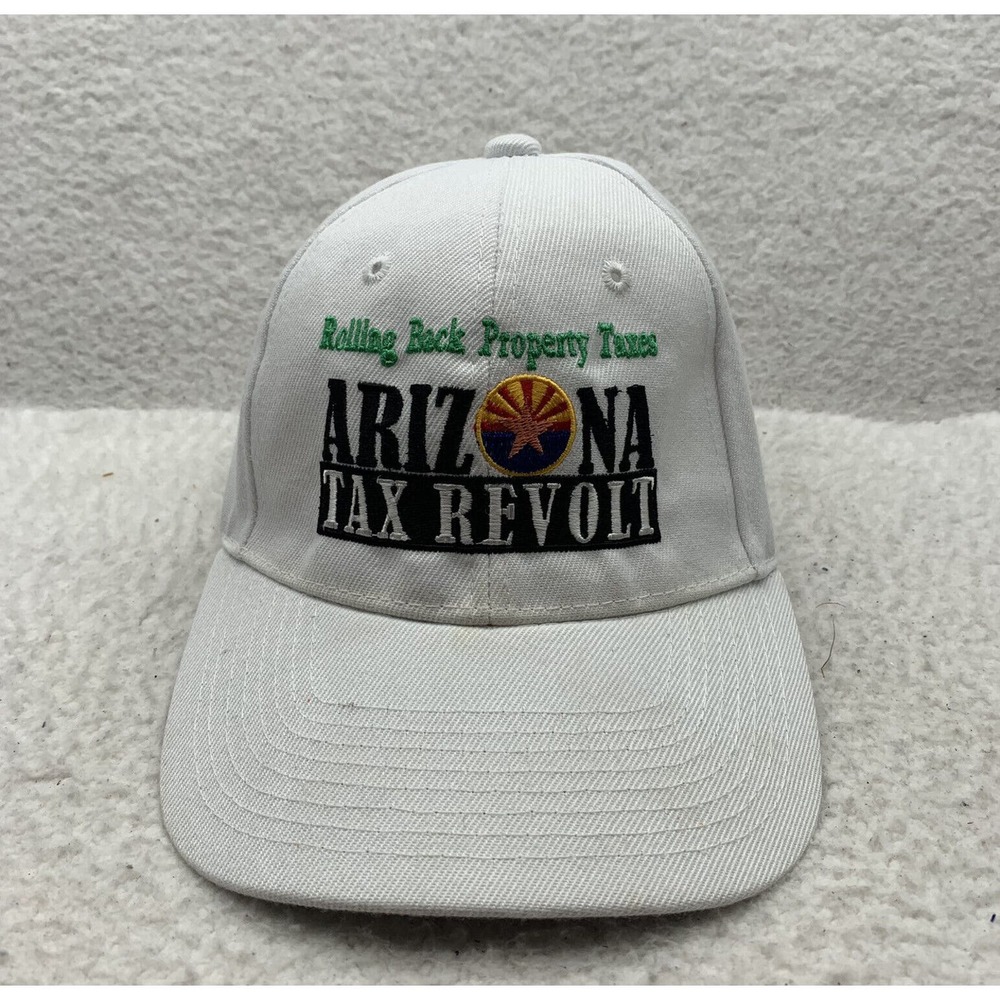 Arizona Tax Revolt Baseball Hat Adults Hook Loop OSFA White Government Political